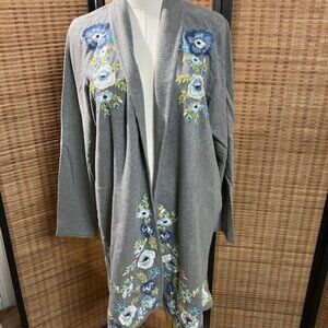 Embroidery Cotton Knit Jacket
